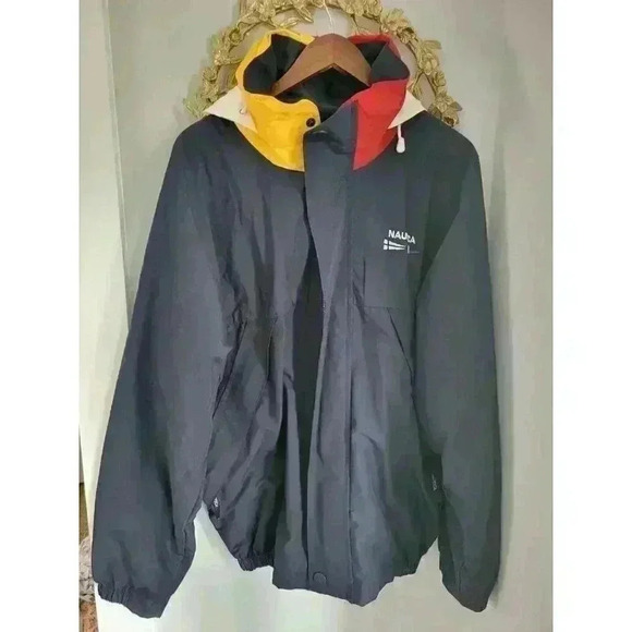 VINTAGE Nautica Jacket Mens Size Large Blue Full Zip Windbreaker Yachting 90s - Picture 1 of 9